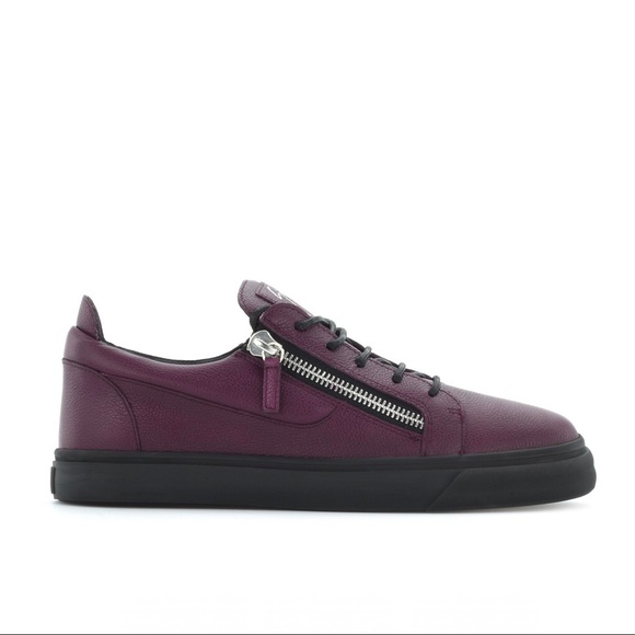 GIUSEPPE ZANOTTI Purple Leather Sneakers - NEW - Picture 4 of 8